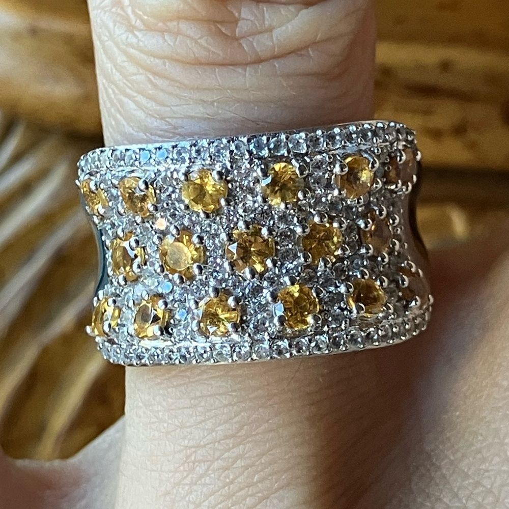 Natural Fanta Garnet Sterling Silver Ring Size 7